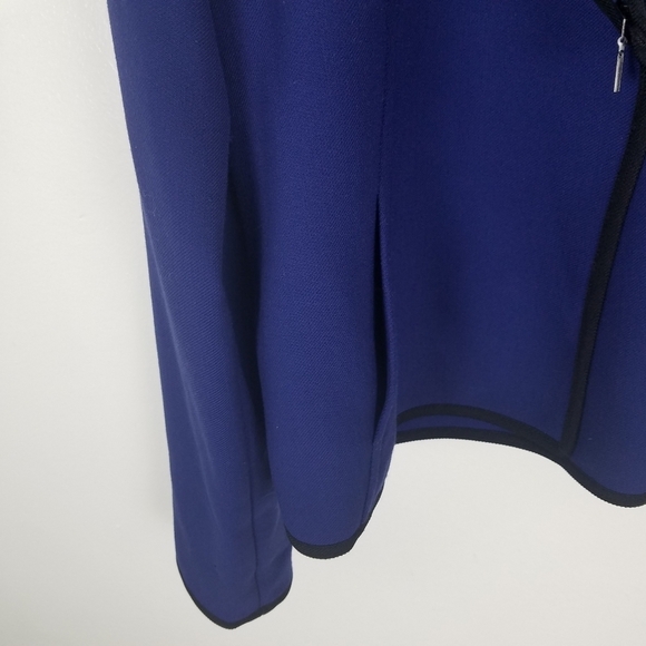 Worth New York Blue Open Front Drape Zipper Jacket Size Small - Picture 10 of 13